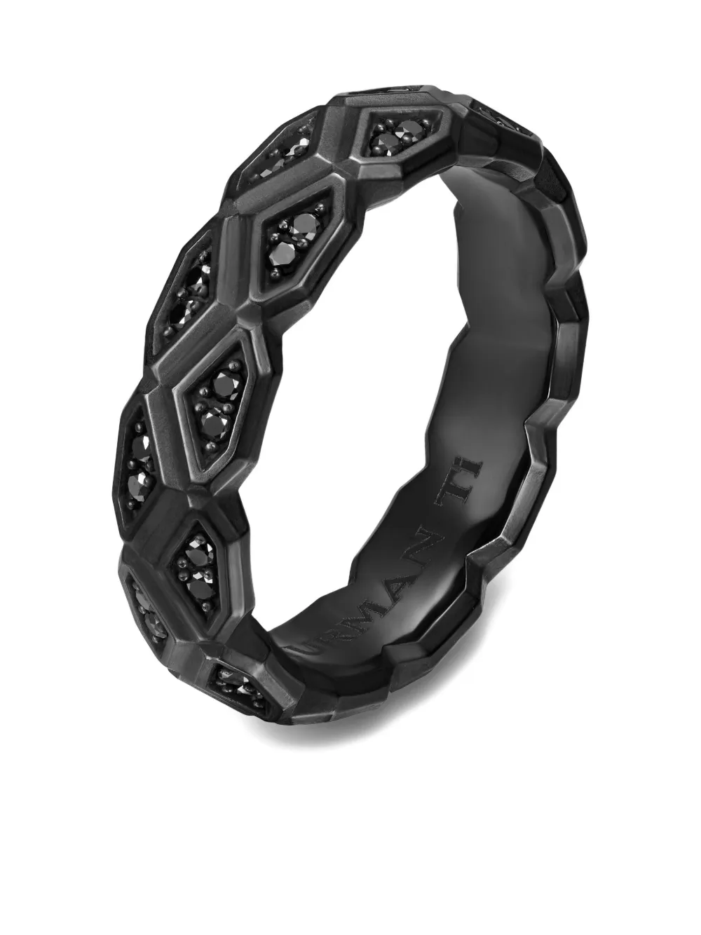David Yurman Hex Black Diamond Ring In Black