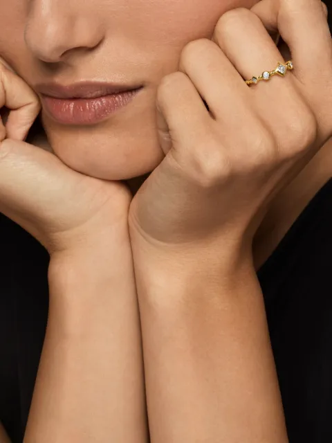 David Yurman 18K yellow gold Petite Modern Renaissance diamond ring