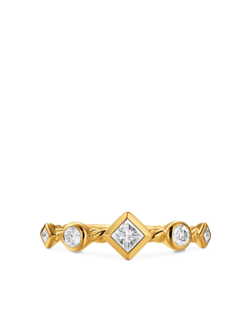 David Yurman 18K yellow gold Petite Modern Renaissance diamond ring