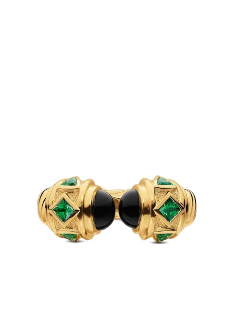 David Yurman 18K yellow gold Renaissance® onyx and tsavorite ring
