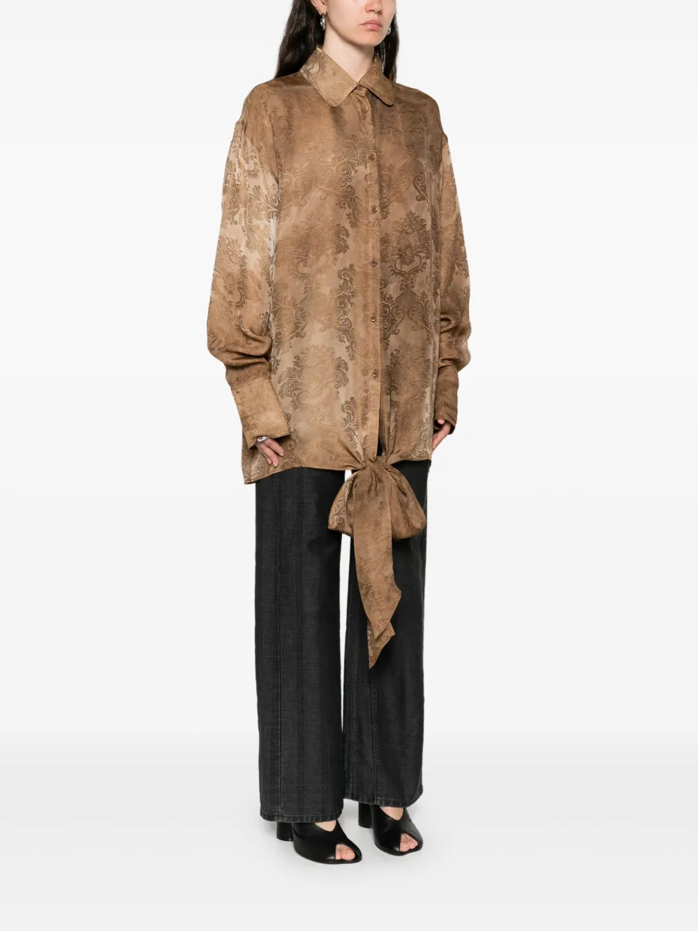 Uma Wang Blouse met lange mouwen Beige