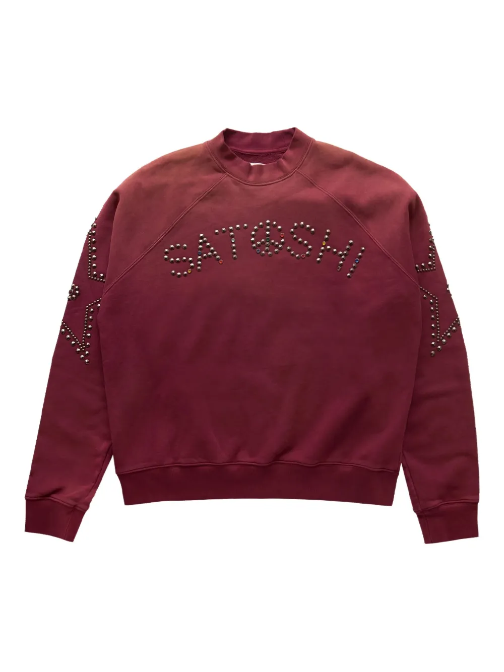SATOSHI NAKAMOTO stud-embellished sweatshirt - レッド SATOSHI NAKAMOTO stud-embellished sweatshirt - レッド