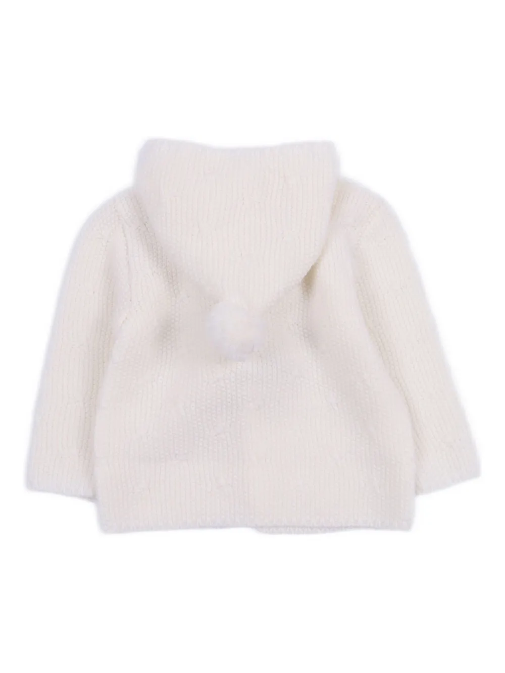 Paz Rodriguez hooded pom-pom wool coat - Wit