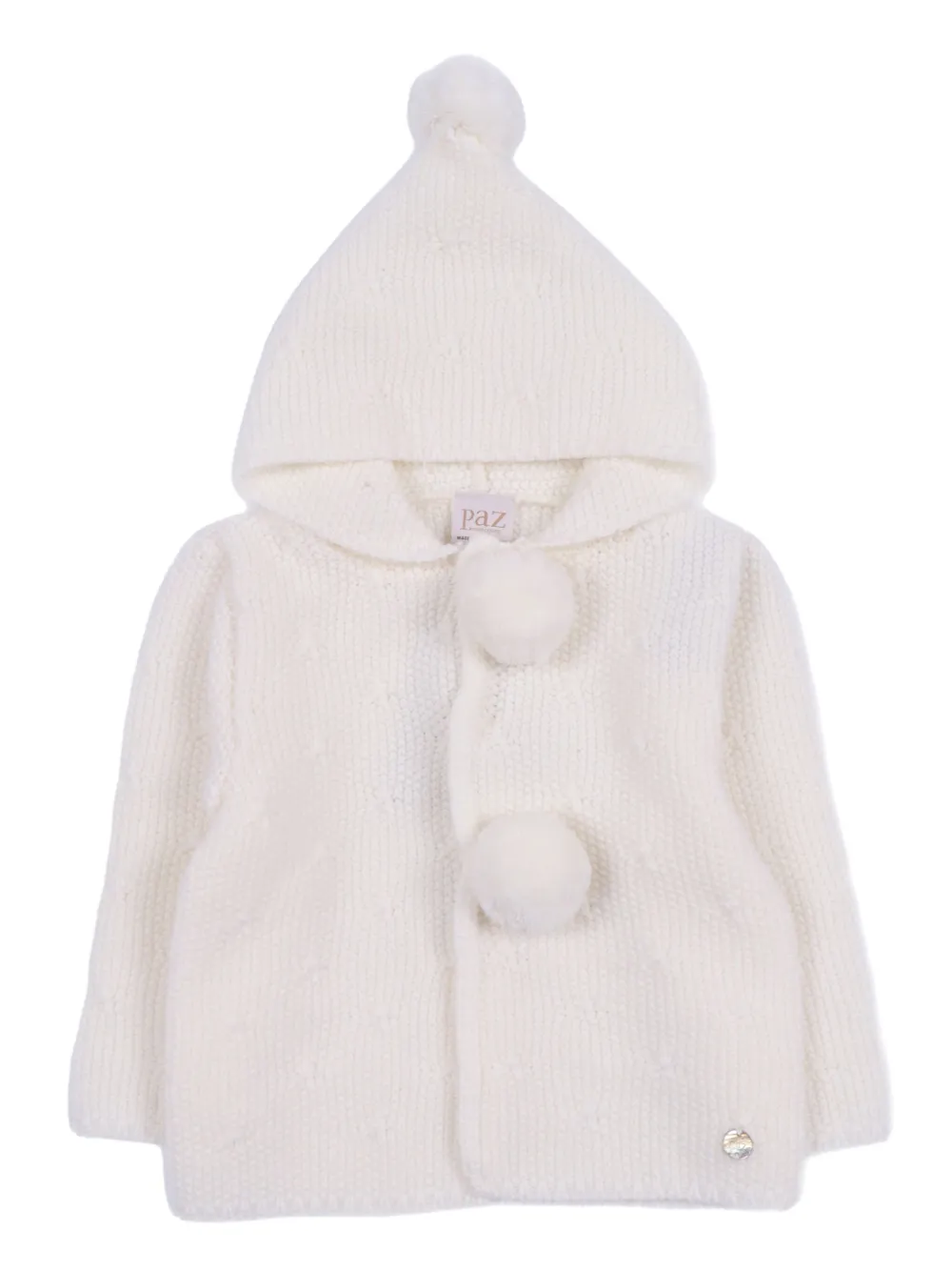 Paz Rodriguez hooded pom-pom wool coat | White | Image 1