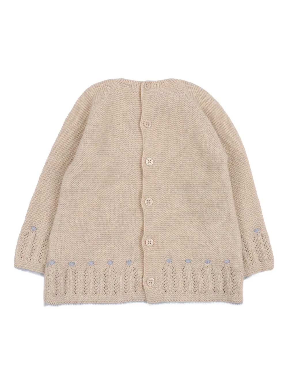 Paz Rodriguez Kabelgebreid vest met knoop Beige
