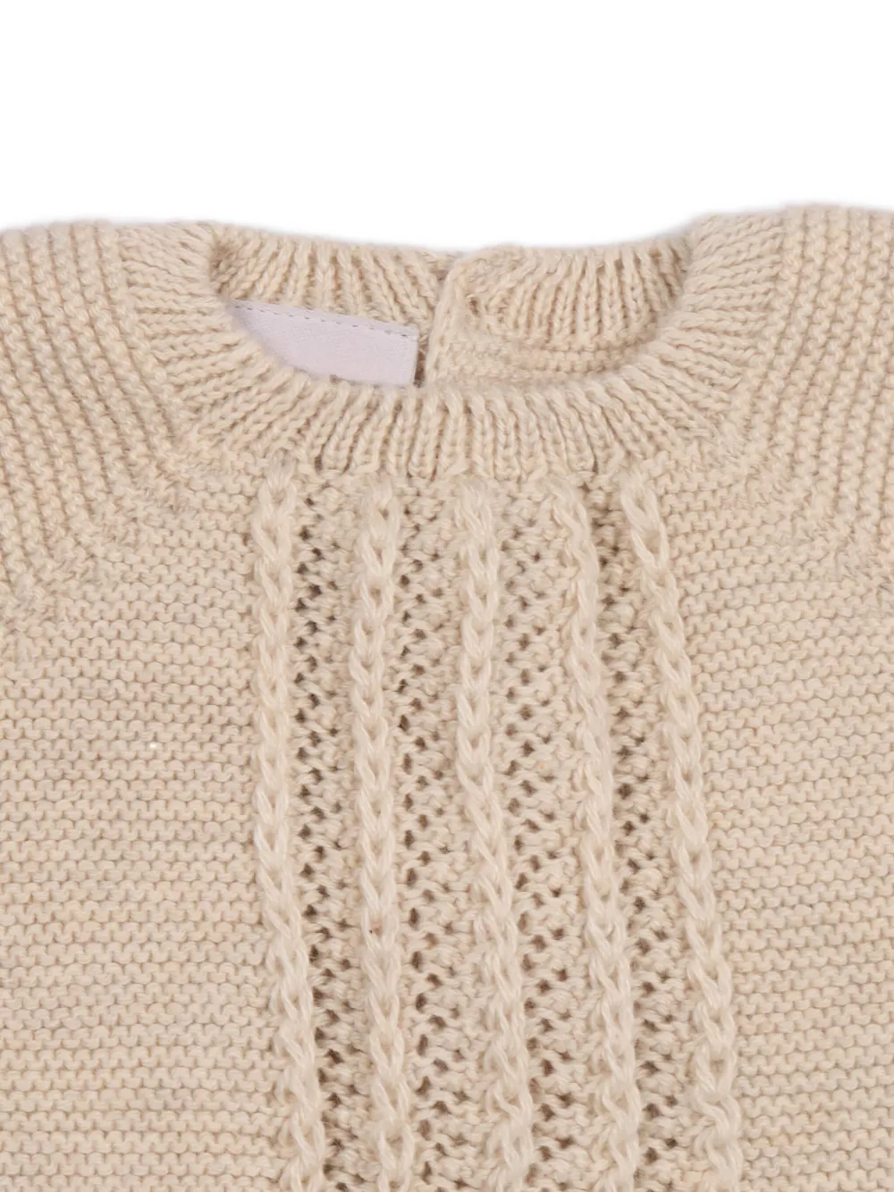 Paz Rodriguez Kabelgebreid vest met knoop Beige