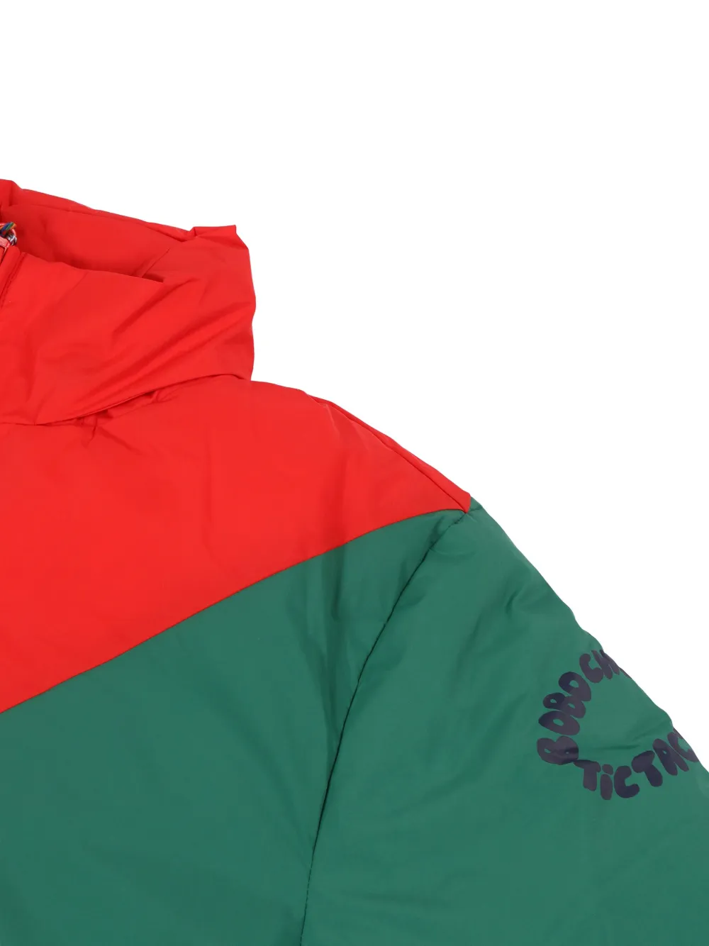 Bobo Choses Tic Tac Toe donsjack met colourblocking Groen