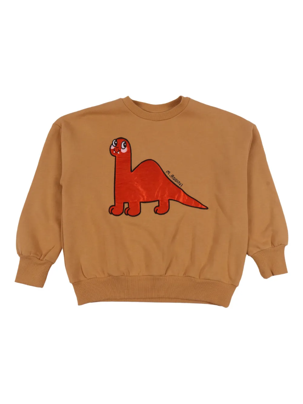 Mini Rodini Dinosaur-appliqué Long-sleeve Sweatshirt In Brown