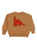 Mini Rodini dinosaur-appliqué long-sleeve sweatshirt - Brown