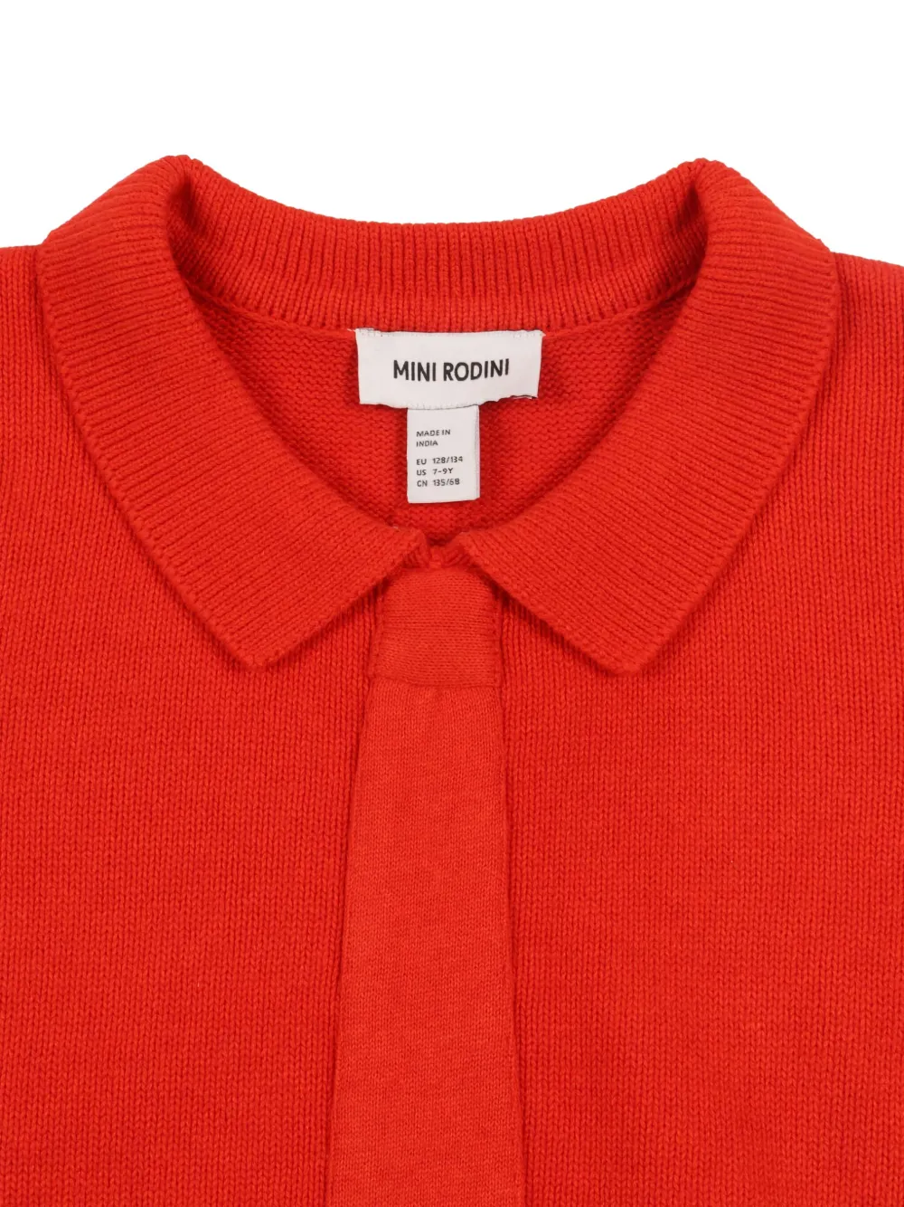 Mini Rodini Trui met gestrikte hals Rood