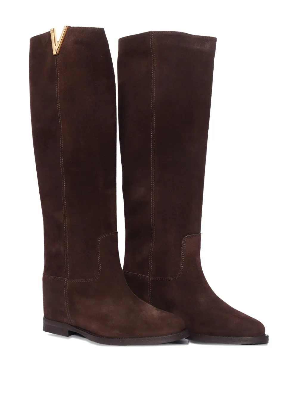 Via Roma 15 V-detail suede boots Brown