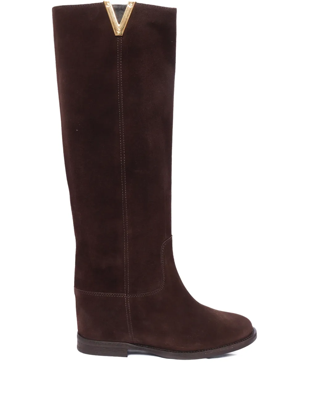 Via Roma 15 V-detail suede boots Brown