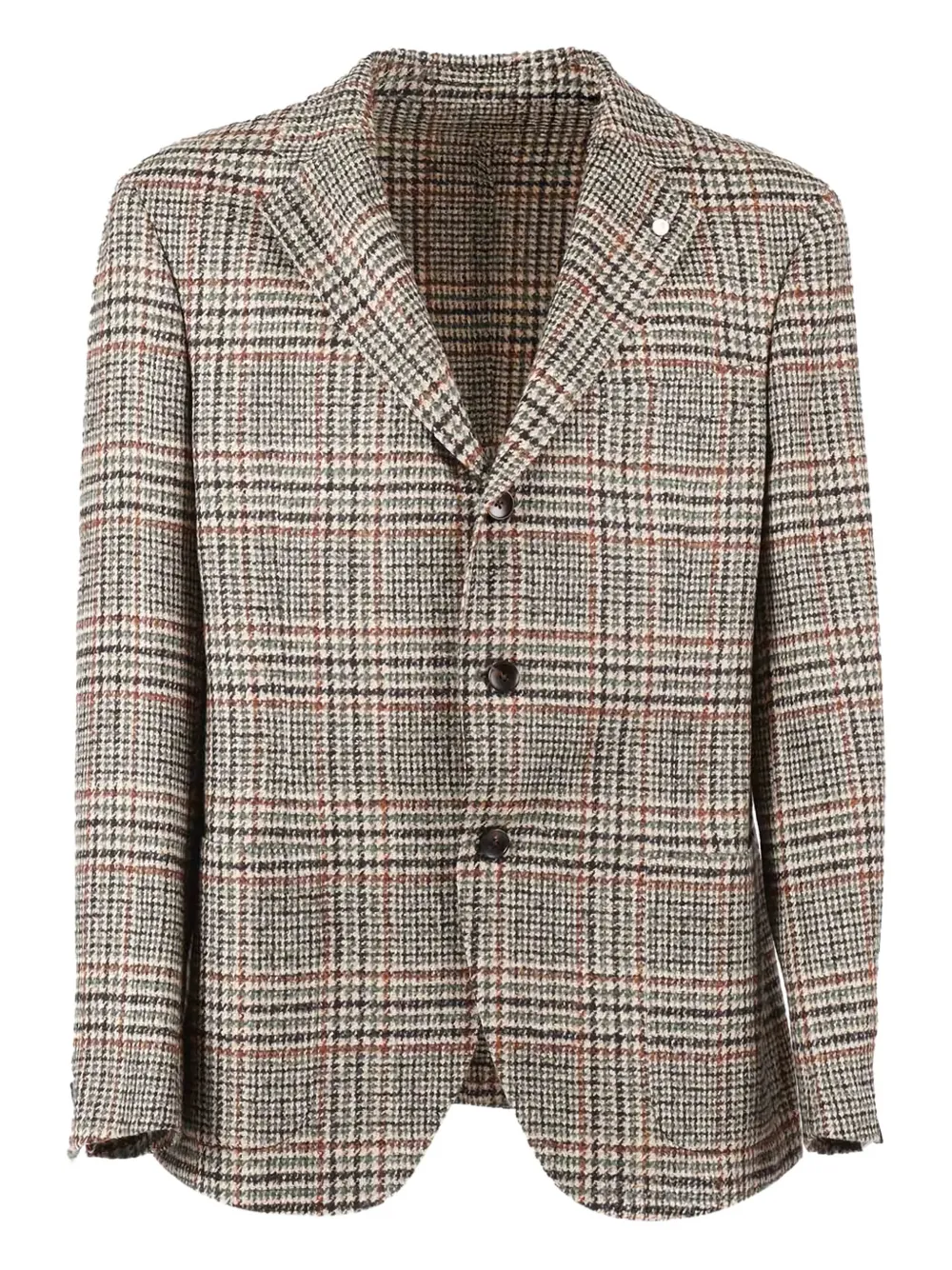 LUIGI BIANCHI MANTOVA checked button blazer | Neutrals | Image 1