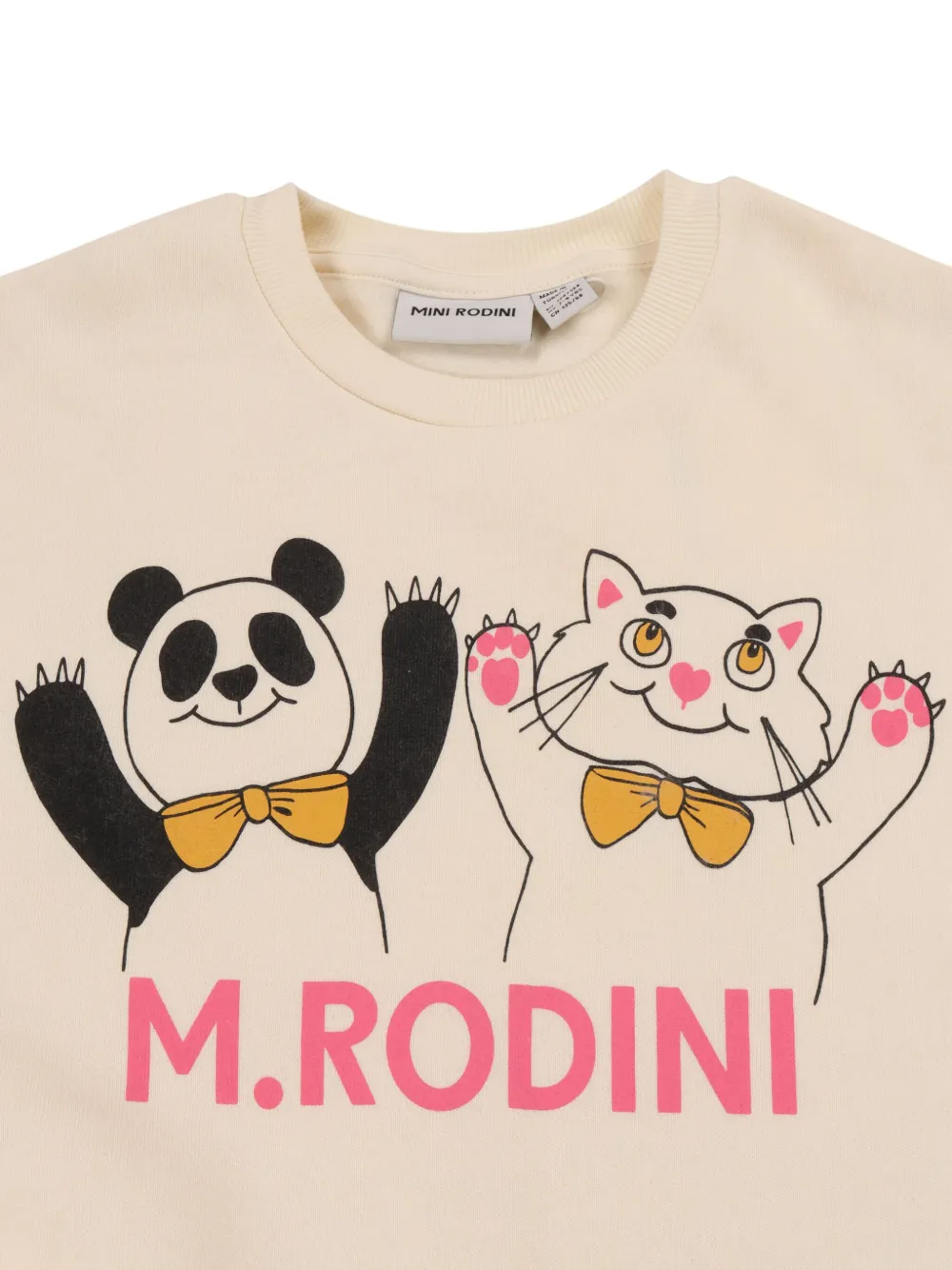Mini Rodini Sweater met grafische dierenprint Roze