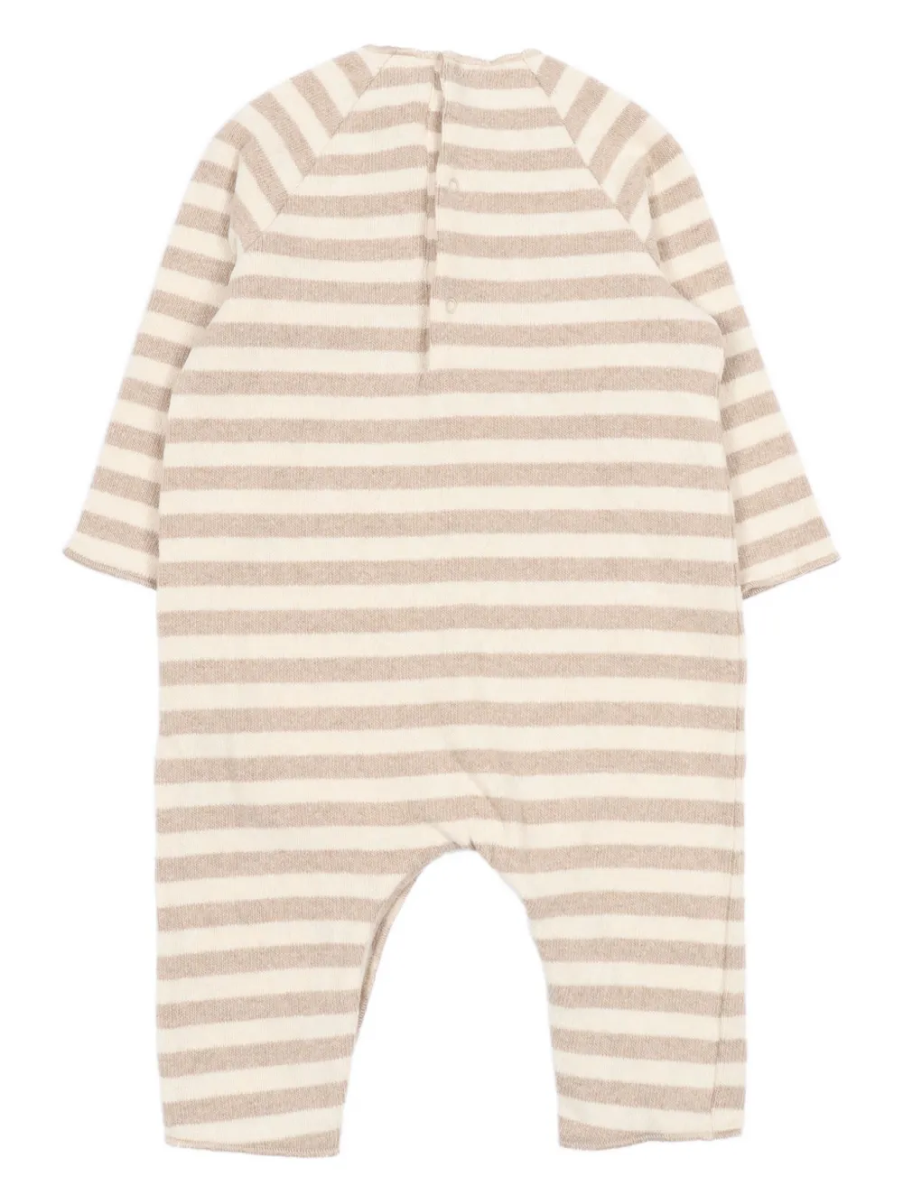 TEDDY & MINOU striped long-sleeved romper - Beige