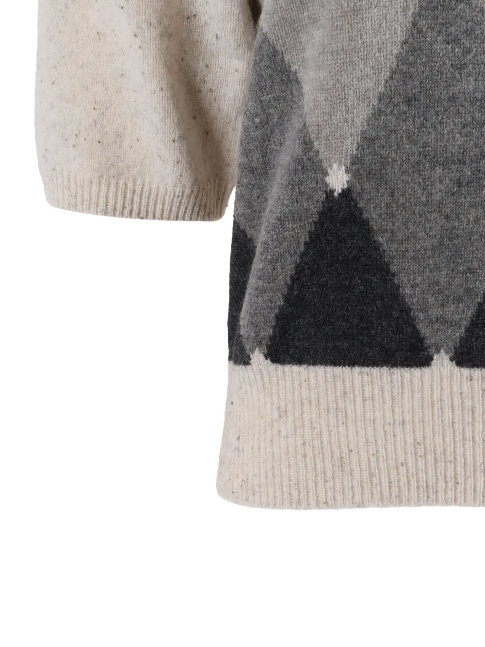 Ballantyne Diamond-pattern Wool Sweater In Neutral