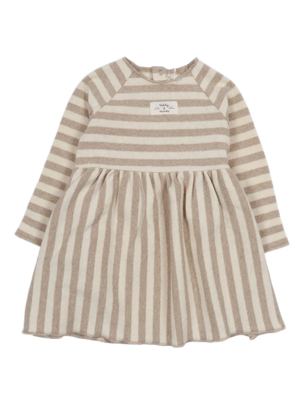 TEDDY & MINOU stripe long-sleeve dress - ニュートラル TEDDY & MINOU stripe long-sleeve dress - ニュートラル