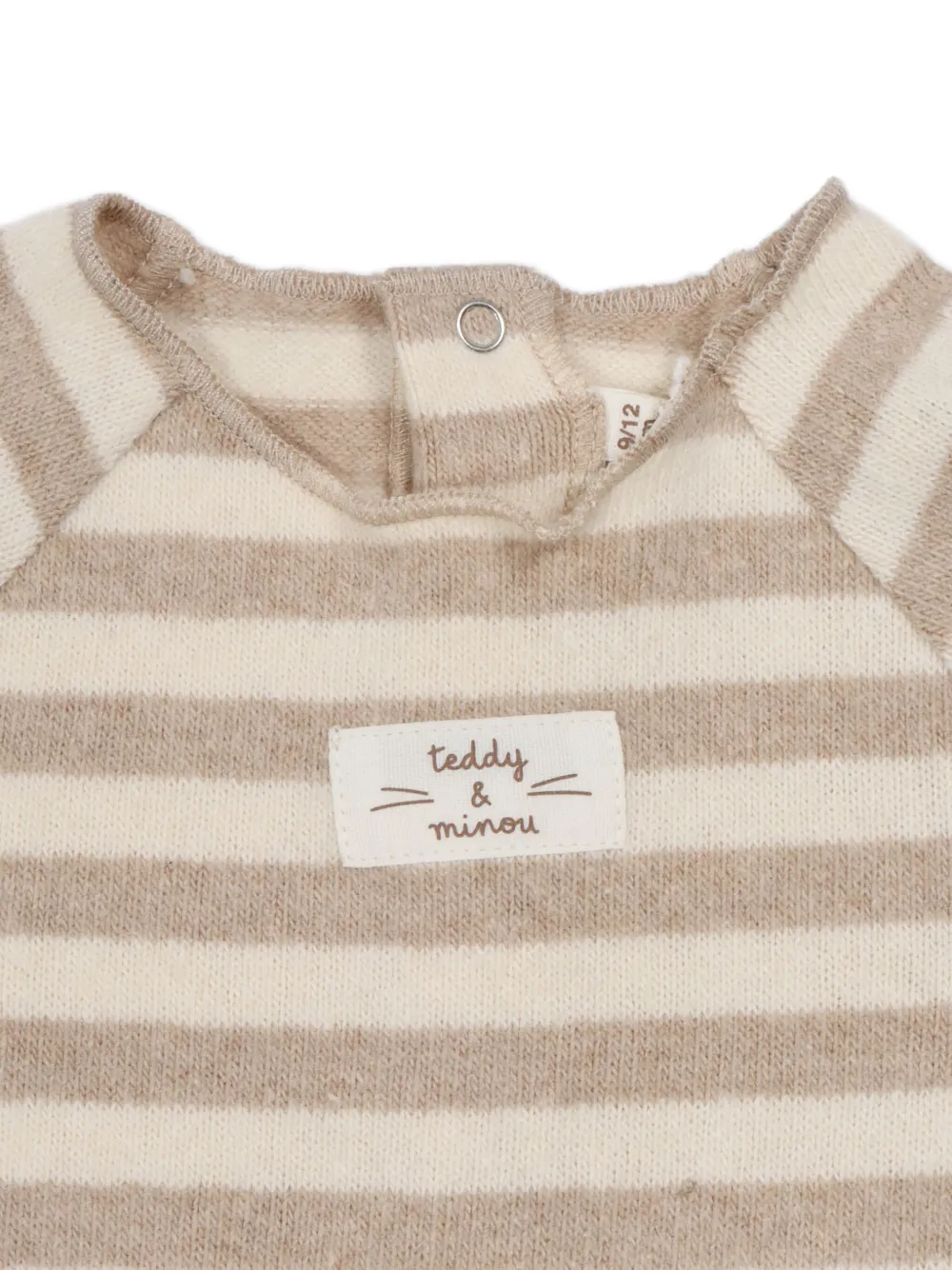 TEDDY & MINOU Gestreepte jurk Beige