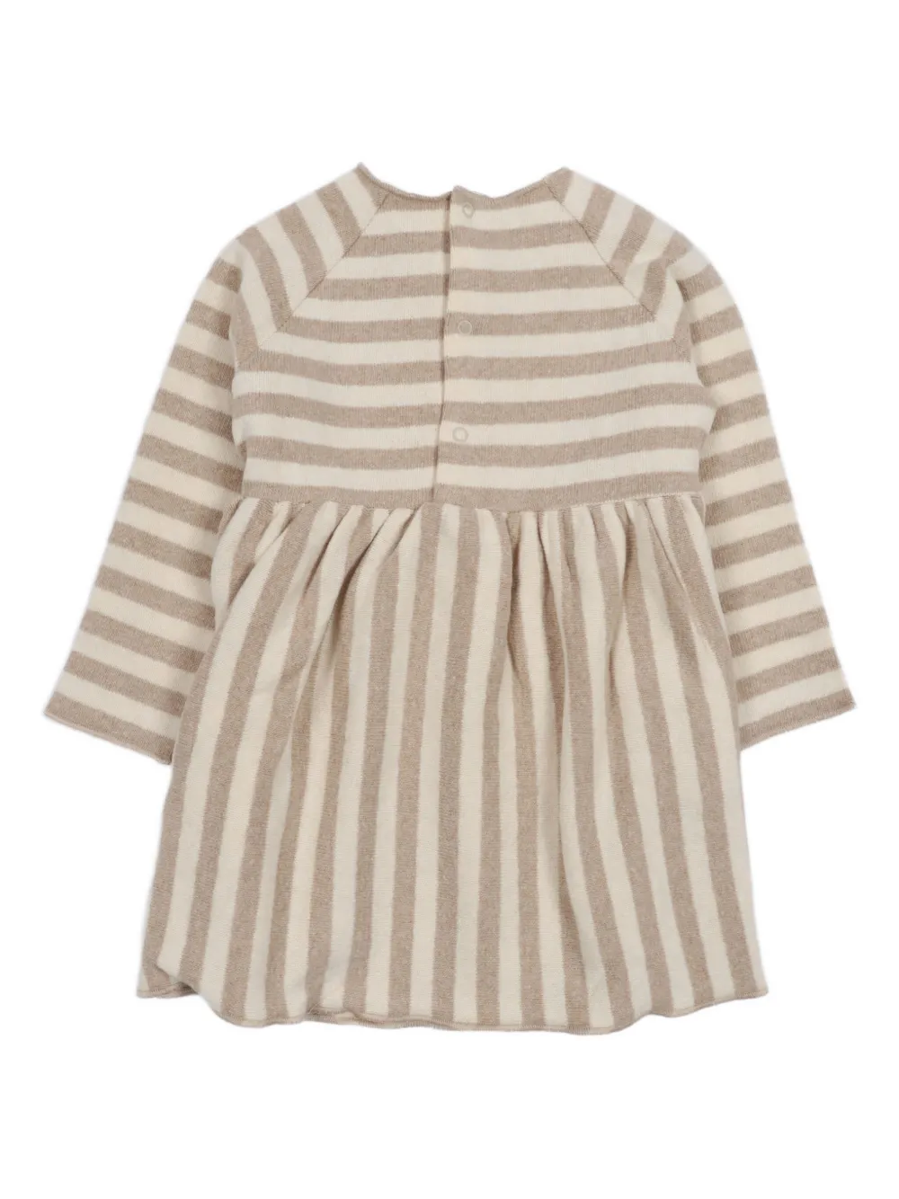 TEDDY & MINOU Gestreepte jurk - Beige