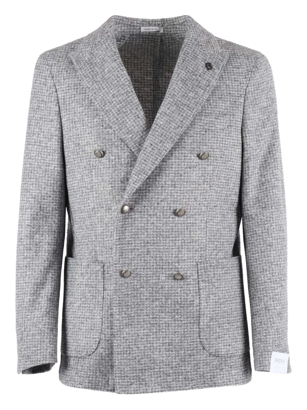Brera check-print double-breasted blazer | Grey | Image 1