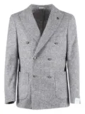Brera check-print double-breasted blazer - Grey