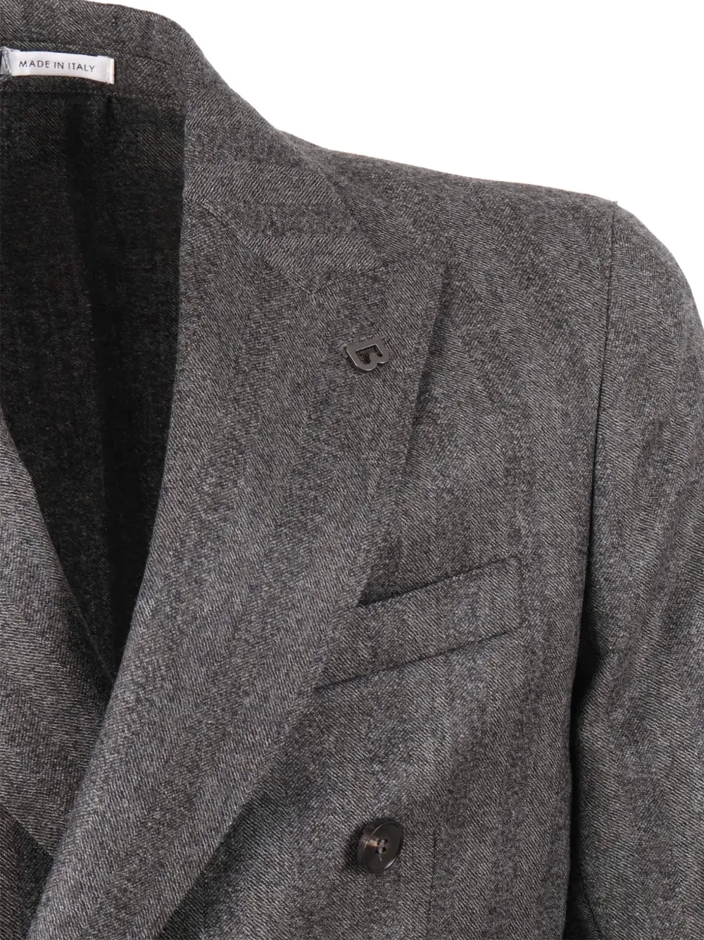 Brera Herringbone Double-breasted Blazer In Gray