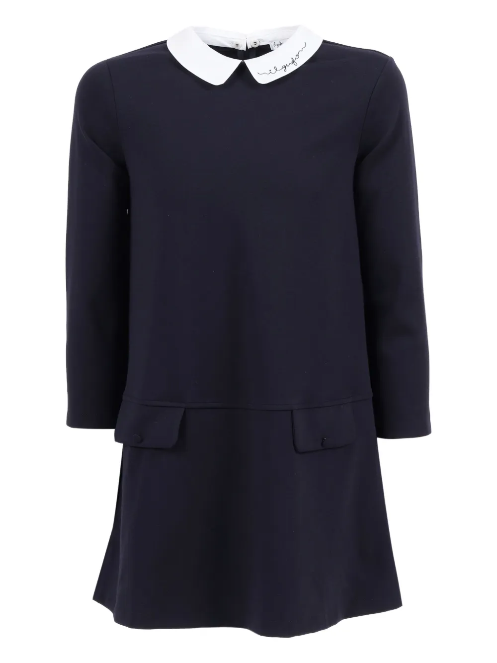Il Gufo Peter Pan collar mini dress | Blue | Image 1