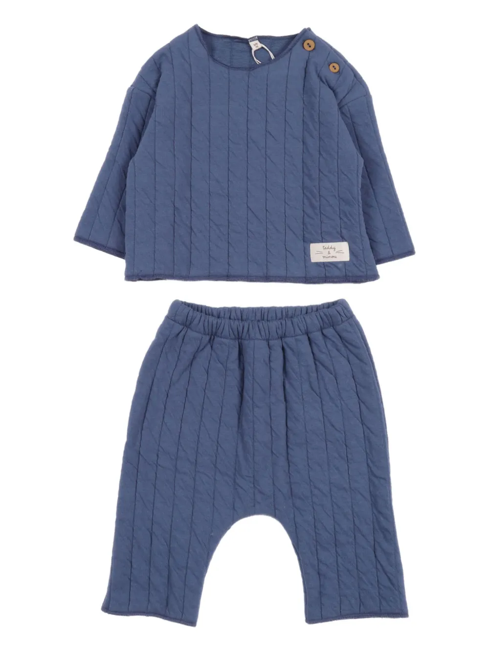 TEDDY & MINOU quilted two-piece trouser set - ブルー TEDDY & MINOU quilted two-piece trouser set - ブルー