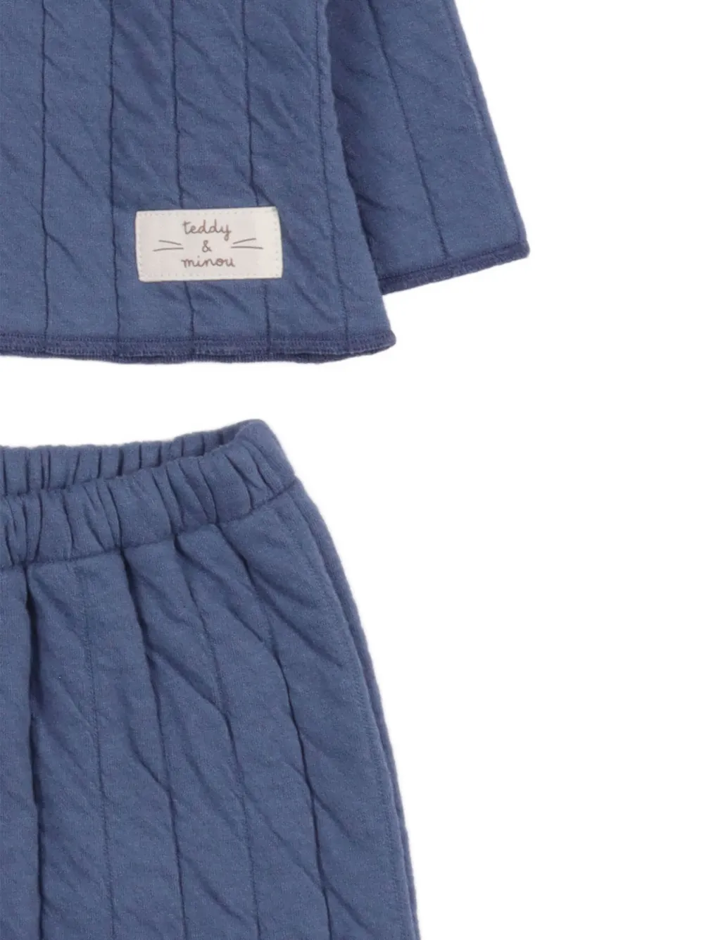 Teddy & Minou Quilted Two-piece Trouser Set In Blue