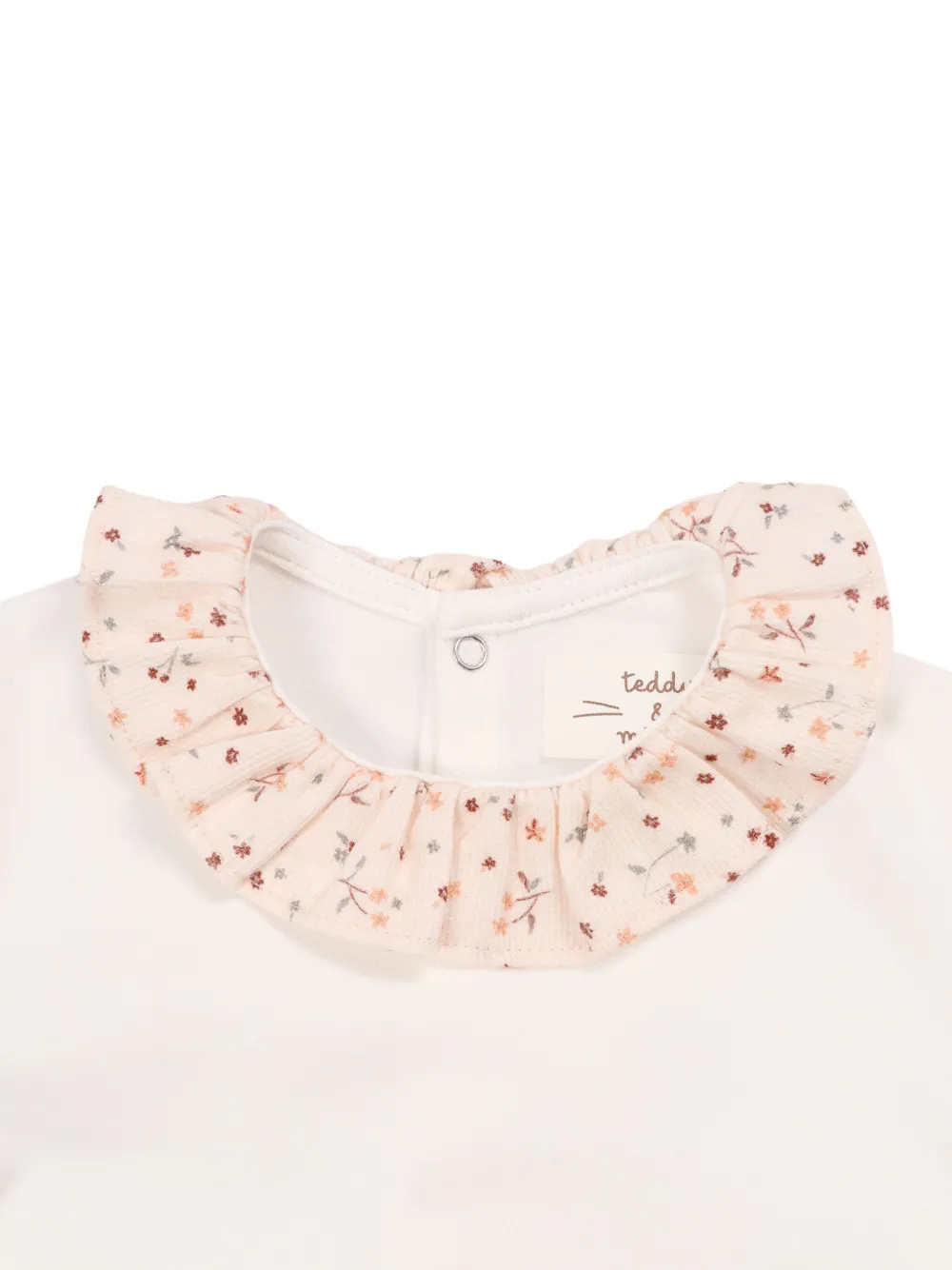 Teddy & Minou Floral-frill Bodysuit In Neutral