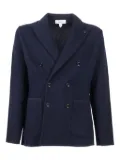 Lardini waffle-knit double-breasted blazer - Blue