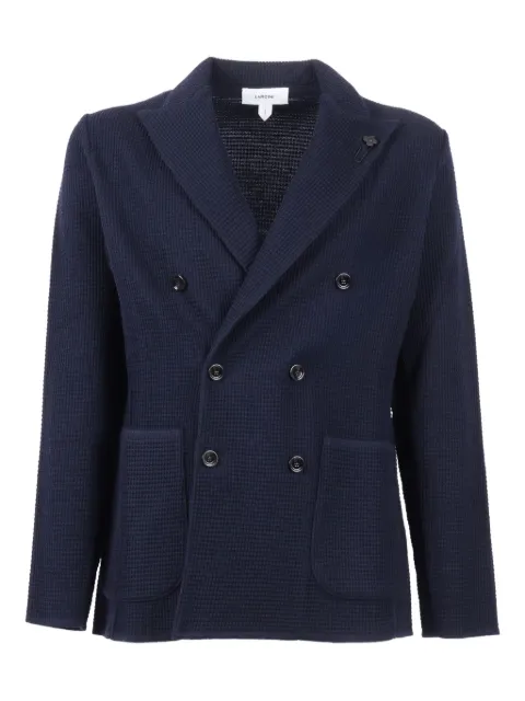 Lardini waffle-knit double-breasted blazer