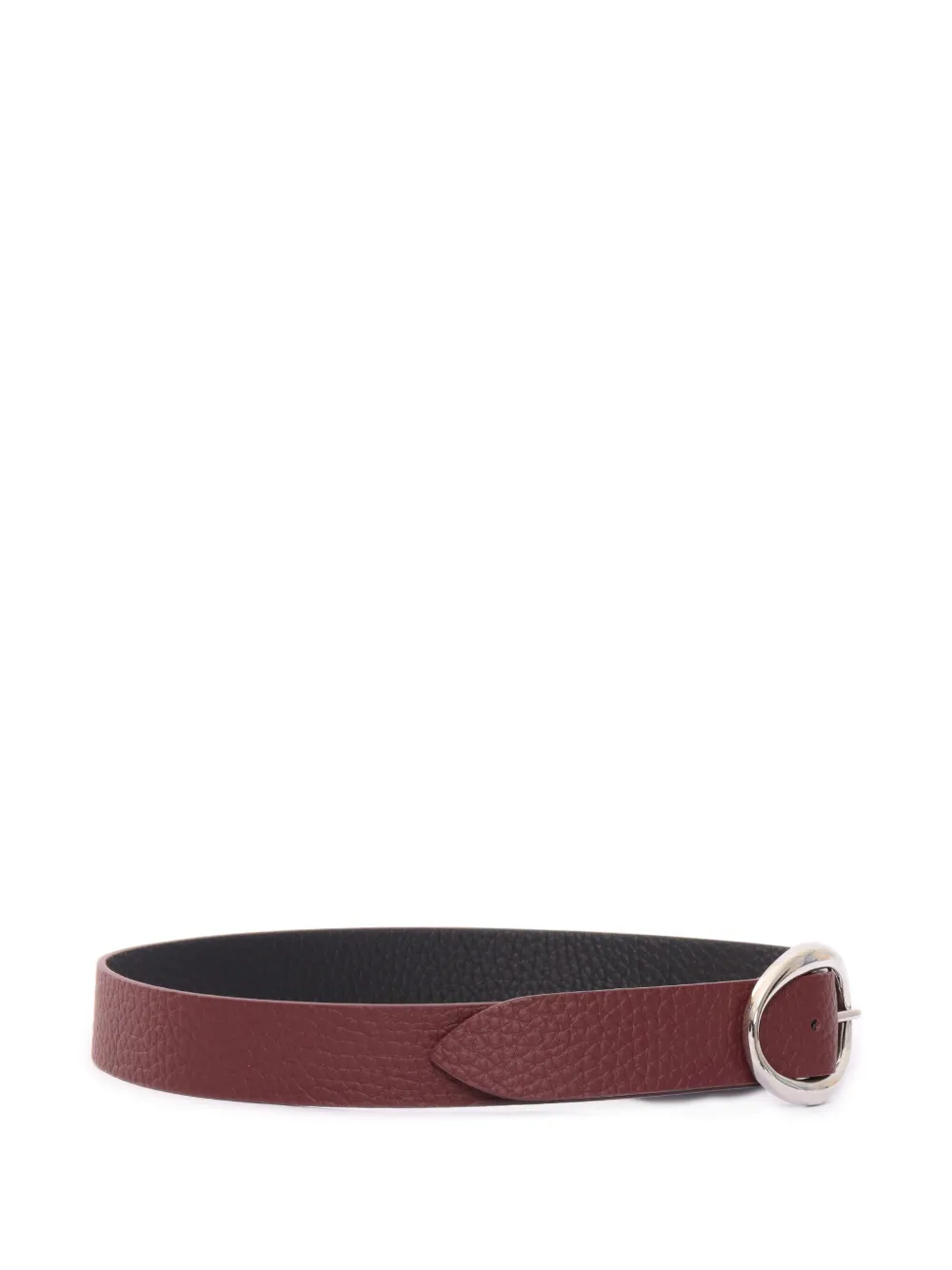Orciani Double Textured Oval-buckle Belt In Brown