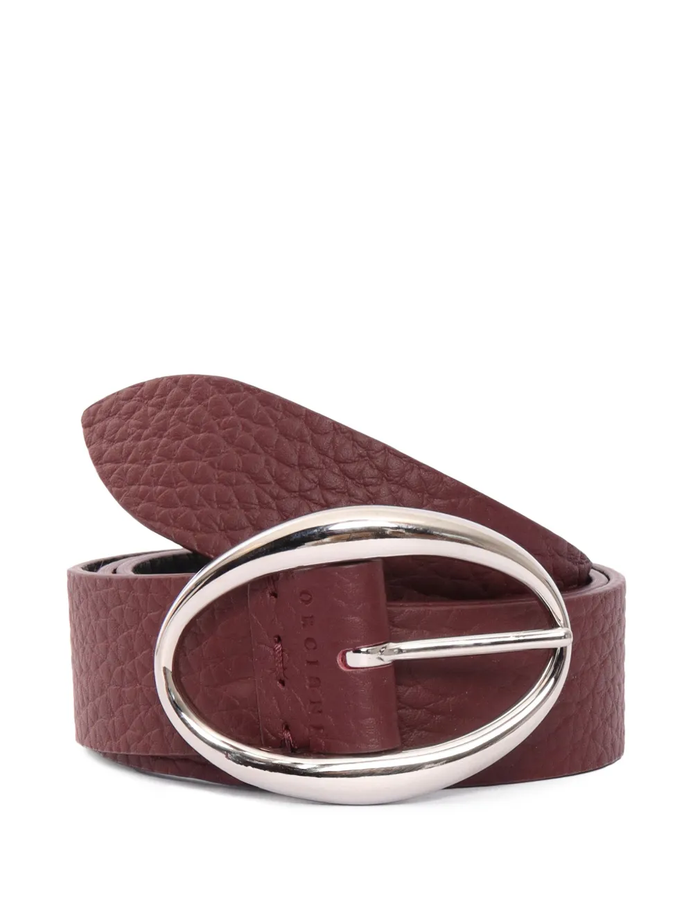 Orciani Double textured oval-buckle belt - Bruin