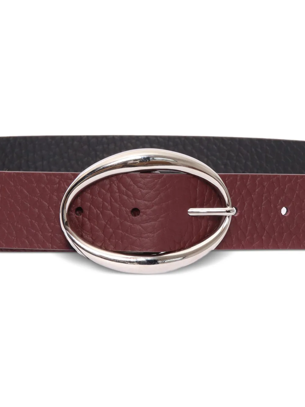 Orciani Double Textured Oval-buckle Belt In Brown