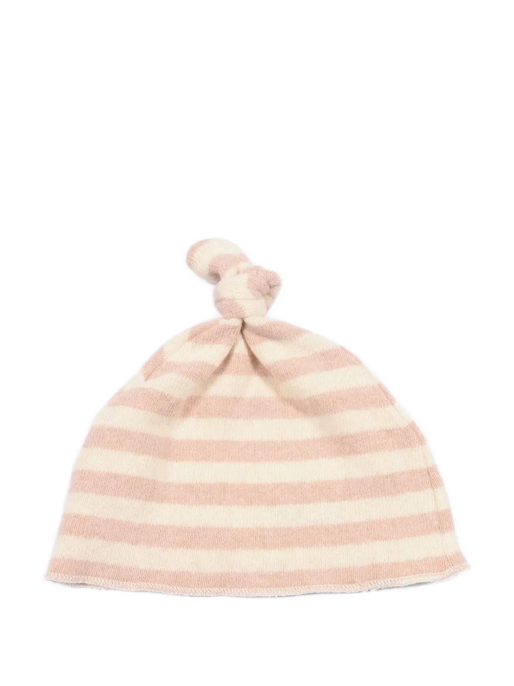 TEDDY & MINOU Geknoopte gestreepte muts - Roze