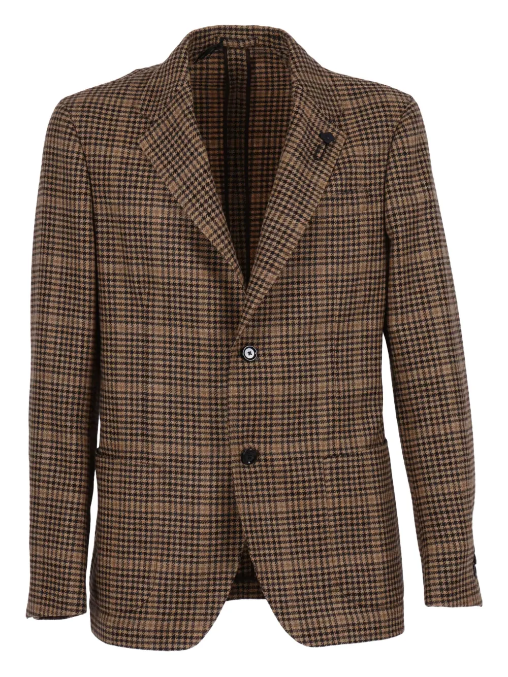 Lardini Houndstooth Pattern Roma Jacket In Brown