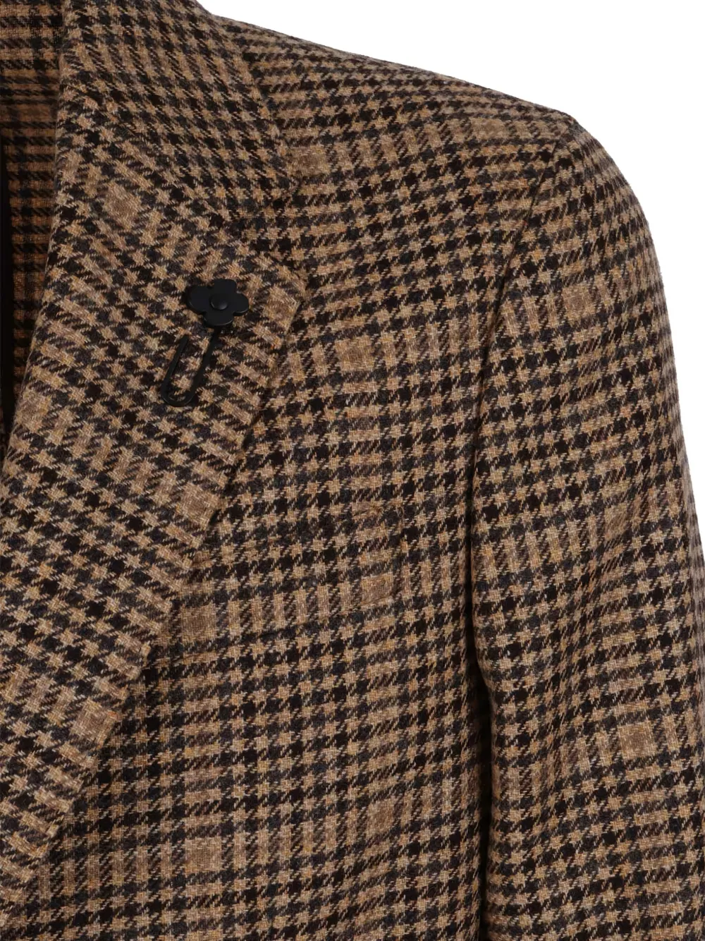 Lardini Houndstooth Pattern Roma Jacket In Brown