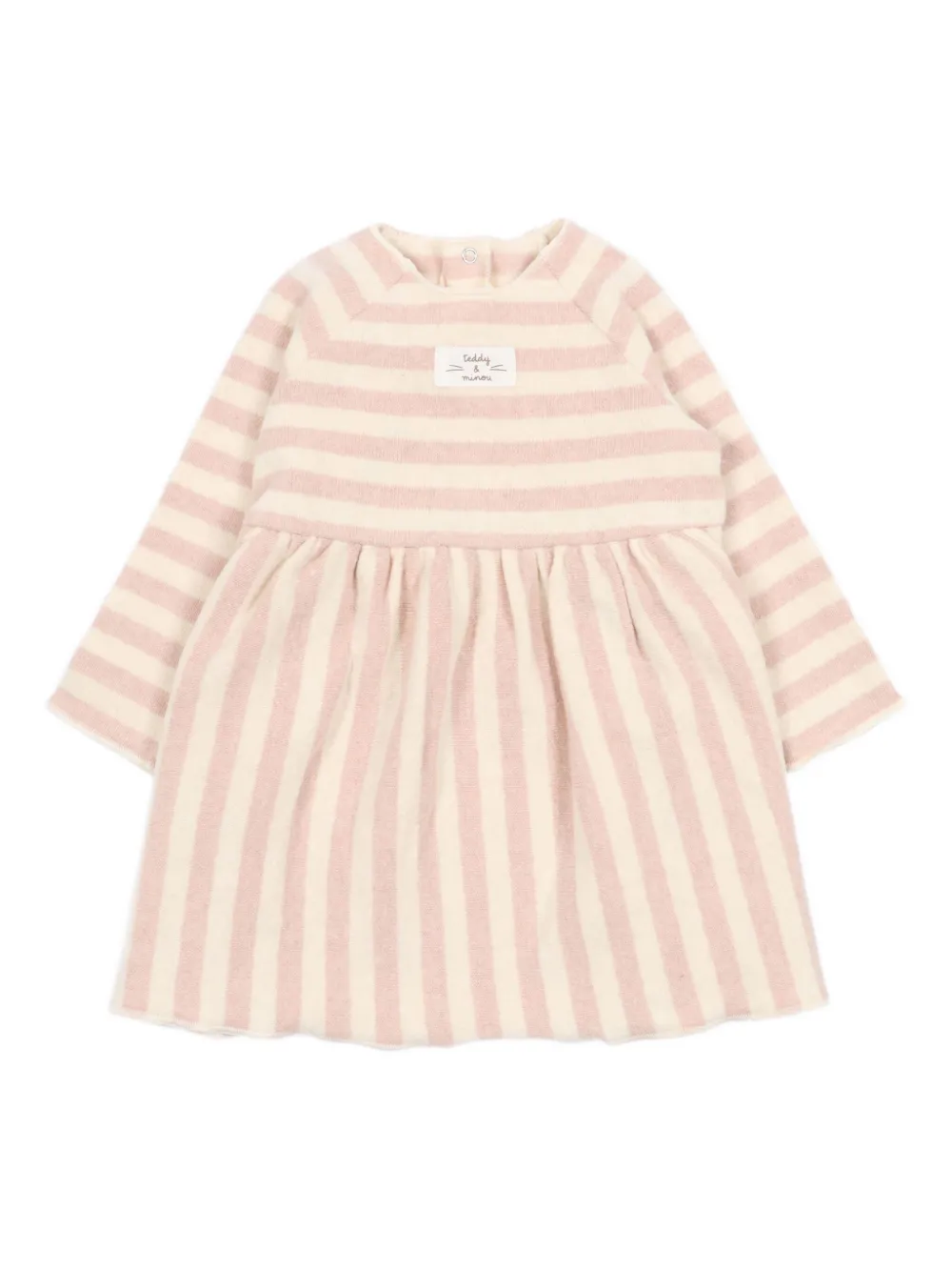 Teddy & Minou Babies' Stripe Long-sleeve Dress In Pink