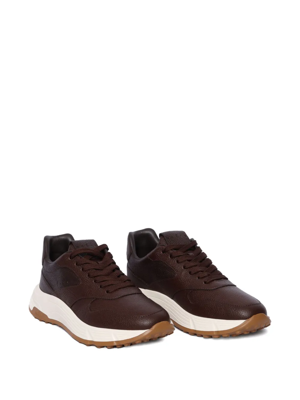 Hogan leather trainers Brown