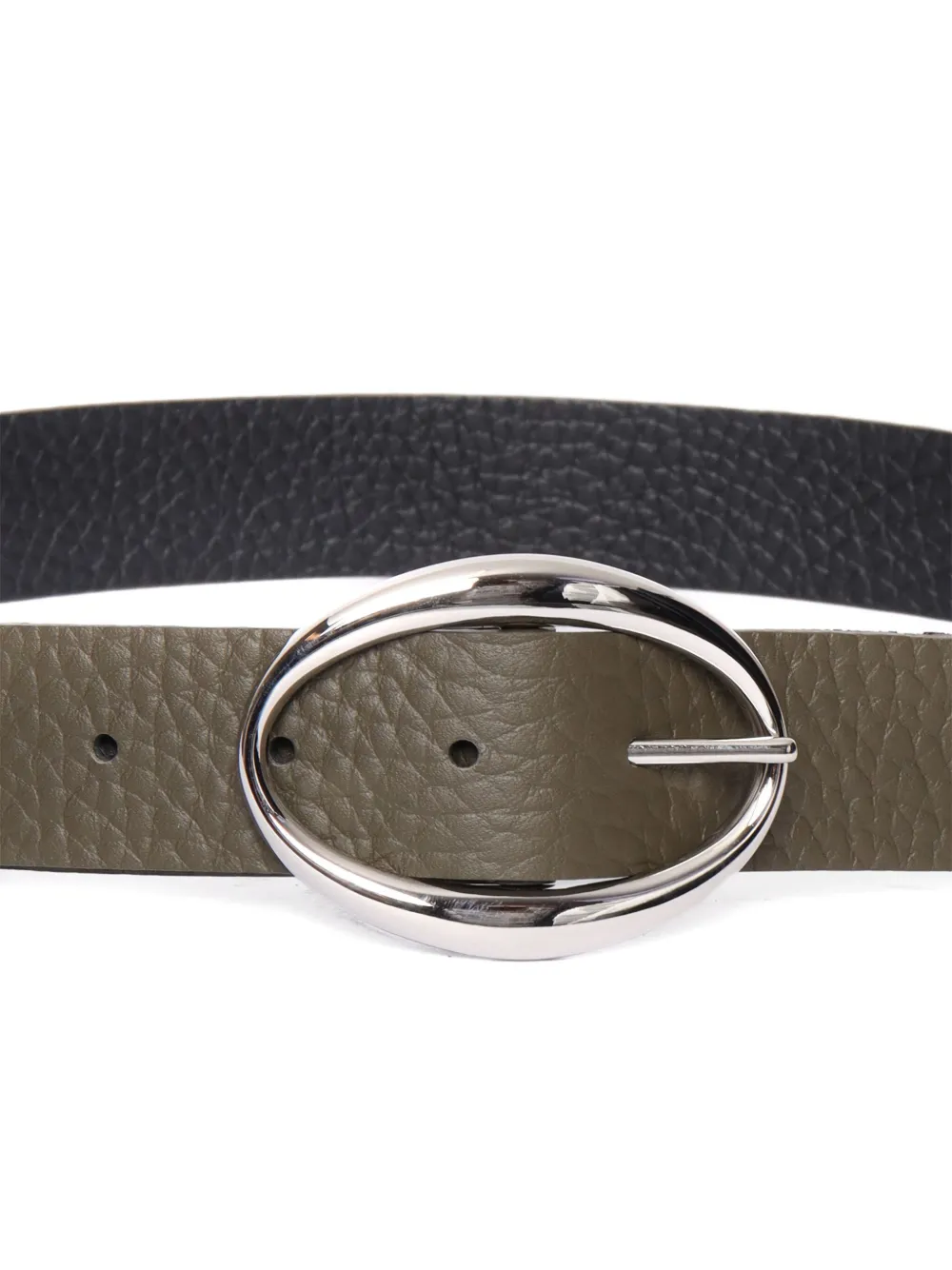 Orciani Oval-buckle Leather Belt In Green
