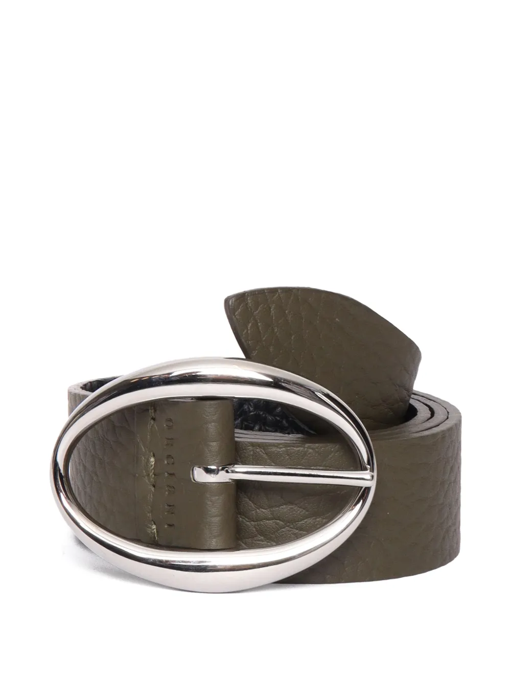 Orciani Oval-buckle Leather Belt In Green