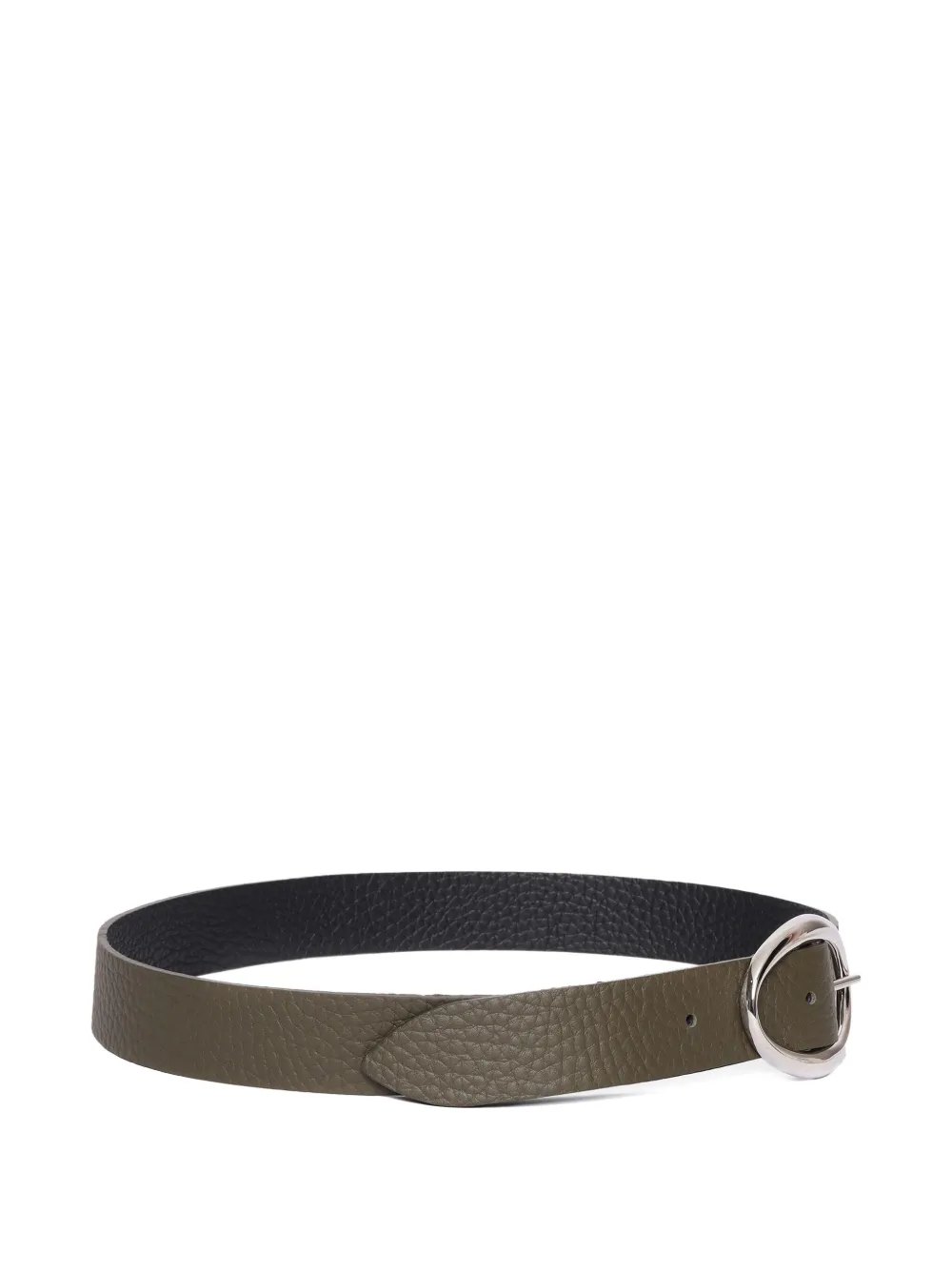 Orciani Oval-buckle Leather Belt In Green