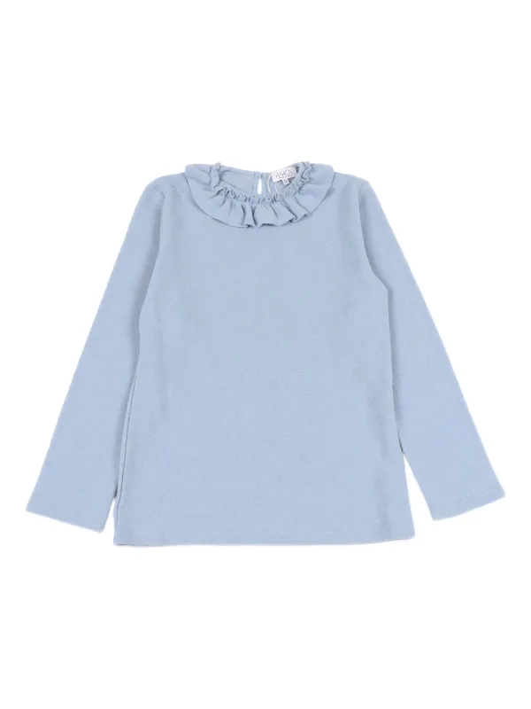 MAGIL ruffled-collar long-sleeve Sweater Blue FARFETCH SG