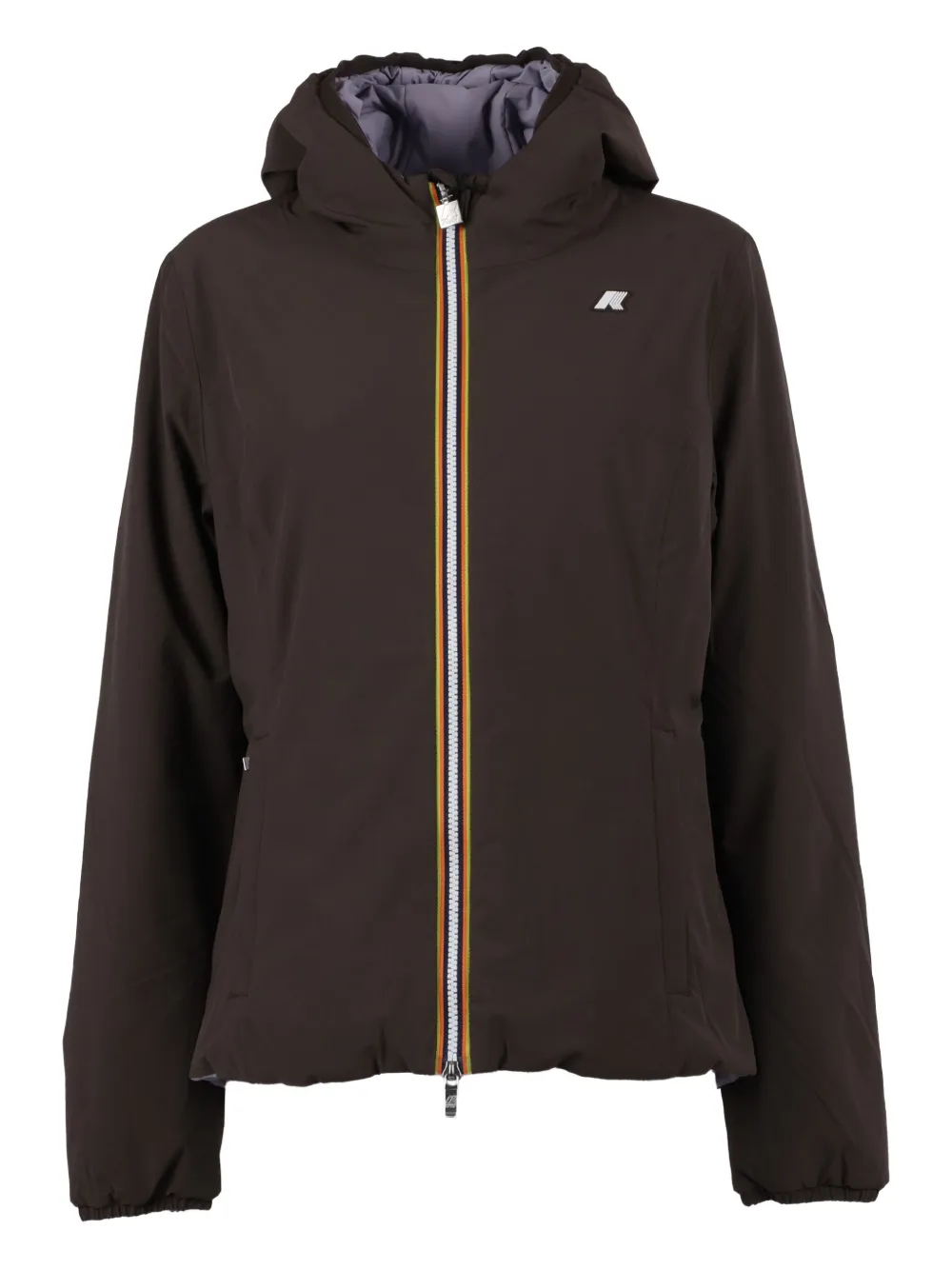 K-way Hooded Double-layer Jacket In Brown