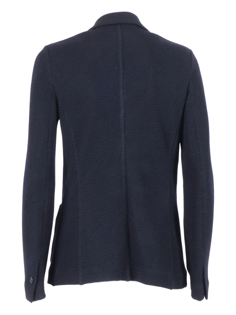 Circolo 1901 Textured Slim Fit Jacket With Classic Lapel And Contrasting Pocket Square In Blue