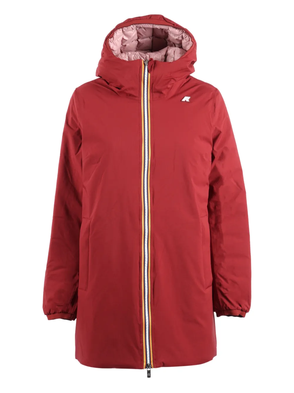 K-way Sophie Hooded Reversible Parka In Pink
