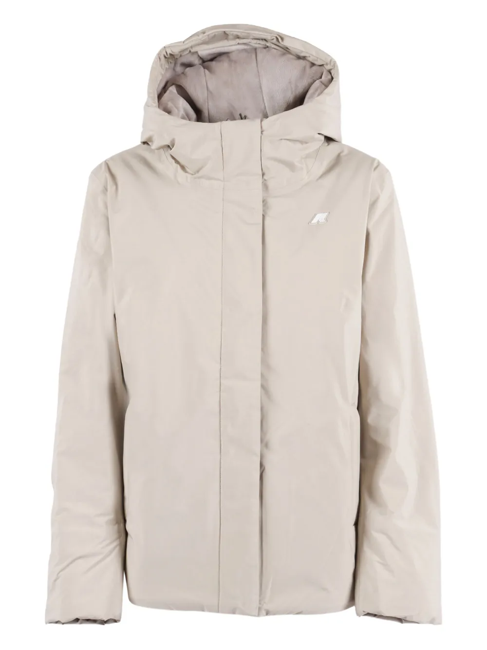 K-way Hooded Padded Jacket In Neutral
