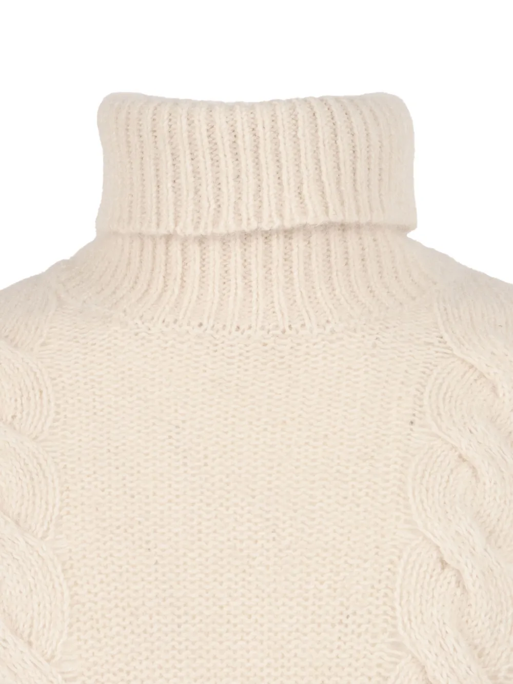 K-way Cable-knit Turtleneck Sweater In Neutral
