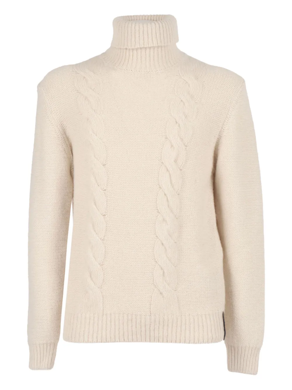 K-way Cable-knit Turtleneck Sweater In Neutral